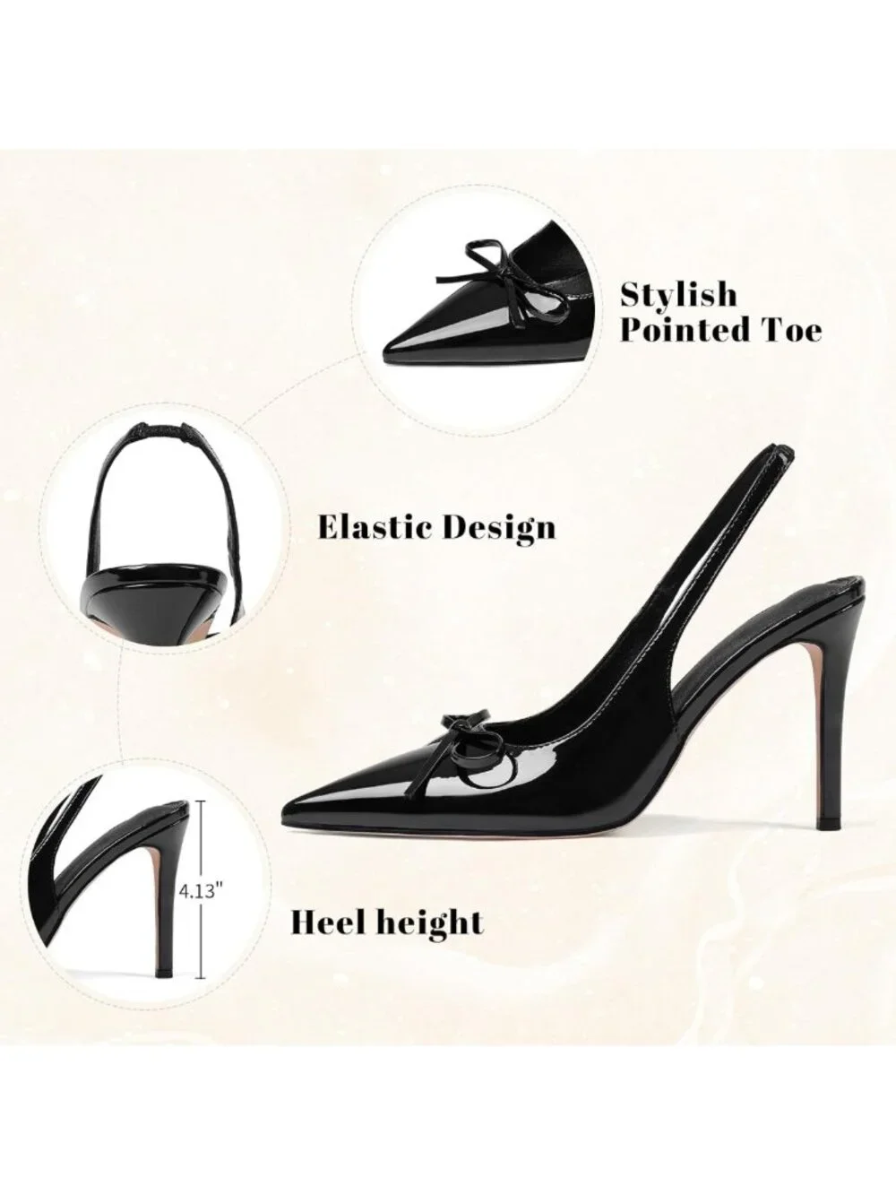 Chic Bow High Heels for Women | Pointed Toe Slingback Pumps | Stylish Footwear